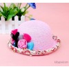 2015 spring flowers Beach Hat Girls bonnet Princess cap flanging hat