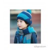 Bonnet blue striped scarf hat two piece