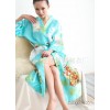 Ladies ladies bathrobe bathrobe Nightgown wholesale kimono silk pajamas bathrobe / Blue 22