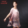 WS012F silk nightgown female summer Xia Zhensi women's pajamas