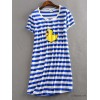 The new spring and summer 2015 cotton color cartoon printed stripe long nightgown Home Furnishing lo