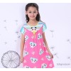 Chinese children's pajamas cotton woven cotton short sleeved summer girl baby cute cartoon clot