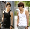 2014 Summer NEW MENS sleeveless vest all-match leisure slim men's solid tide movement to join