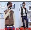 An agent on behalf of Korean men's slim hooded cardigan Wool Vest Jacket Mens Cotton Vest BP