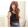 2015 summer new essential all-match sexy lace solid backing sling wrapped chest bra vest female