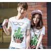 2014 new summer couples dress cartoon T-shirt printing couple T-shirts wholesale