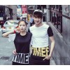 2015 summer new stitching T-shirt Korean couple T-shirt letters WeChat agent