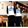 Couples dress T couple T-shirt long sleeve crew neck two piece suit shirt Y03+K02