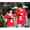 2014 tee shirt slim T-shirt lovers summer beach couples dress Korean couple short sleeved t