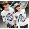 Shoot Hitz liberty printing T-shirt lovers Korean men and women slim long sleeved T