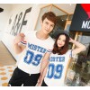 2014 Summer new couple T-shirt fashion trend of Korean alphabet T-shirt lovers leisure