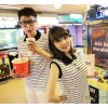 The 2014 New South Korean couples dress Lapel cotton short sleeved T-shirt lovers summer slim skirt