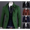 The spring and Autumn Trade New Mens men's double breasted coat collar men's long windbrea