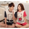 The 2014 Summer Cotton Pajamas 100% lovers heart-shaped cute cartoon short sleeved pajamas home coup