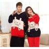 Winter flannel pajamas and mink cashmere couple cute cartoon hooded lovers pajamas Home Furnishing c