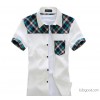 Meng Xun summer new color cotton corduroy plaid shirt shirt shirt lovers