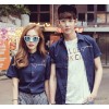 2015 new summer fashion leisure solid couple Shirt Short Sleeved Shirt one generation