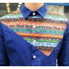 2015 new spring couples dress fashion stitching long sleeved shirt lovers