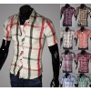 The new spring new shirt shirt short sleeved Plaid Shirt Korean couple men's clothing wholesale