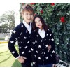 2014 new cotton sweater slim V Korean couple collar knit cardigan male star tide in autumn and winte