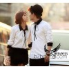 In the winter of 2014, the new Korean men and women's shirt sleeve retro all-match five couple 