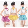 Children six one Girls Dance Costume Sequin skirt child suit suit on behalf of Latin dance