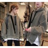 Korean winter with cashmere sweater coat coat hooded men and women fashion lovers set head Fleece Ho