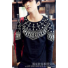 Men's clothing T-shirt miscellaneous pure single cardigan sweater shirt and foreign poop