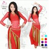 Belly dance costumes dress chiffon long sleeved jacket exercise training pants crystal cotton three 