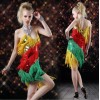 22014 New Latin dance clothing ballroom Rumba costume Female Latin dance skirt sequined tassels