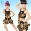 The new Latin dance clothing children's clothes suit summer girls leopard Latin dance skirt female c