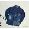 The latest Zar children's denim shirt a Leather Pocket Shirt 13 spring