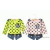 2013 children's clothing wholesale Korean girls' cotton long sleeved jacket autumn dot shirt factory