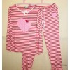 Factory direct number Kaka Cotton autumn Korean powder peach striped long sleeved suit leisure cloth