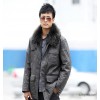 Foreign trade middle-aged men's shirt jacket winter coat off a large winter fur collar bile Mens mal