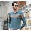 The fall of 2014 new V collar head sweater retro British foreign trade solid men's sweater number