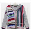 L*SRVIER Europe's children's clothing color single long sleeved striped sweater sweater zipper cardi