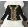 2014 new listing women wholesale gold embroidered long sleeved T-shirt even small suit outside