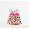 Color dot pink flower belt dress in 2014 spring, children's foreign trade skirt