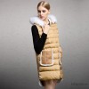 2015 new winter jacket brand female suede stitching down jacket coat fur vest