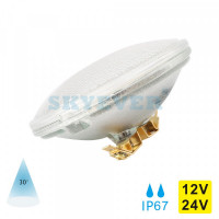 SKYEVER Glass LED PAR36 Light Bulb 12W/15W AC/DC 12V-24V IP67 Spot
