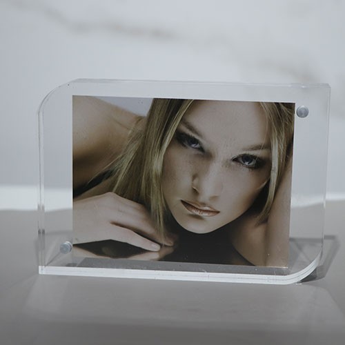 Vertical acrylic photo frame for wedding children certificate two-sided photo crystal table transpar