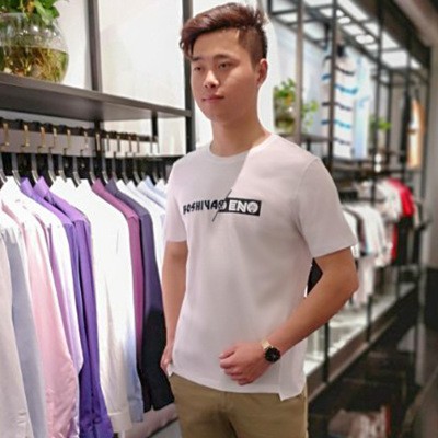 New summer 2019 men's Short sleeve T-shirt Fashionable City round collar 100% cotton men's