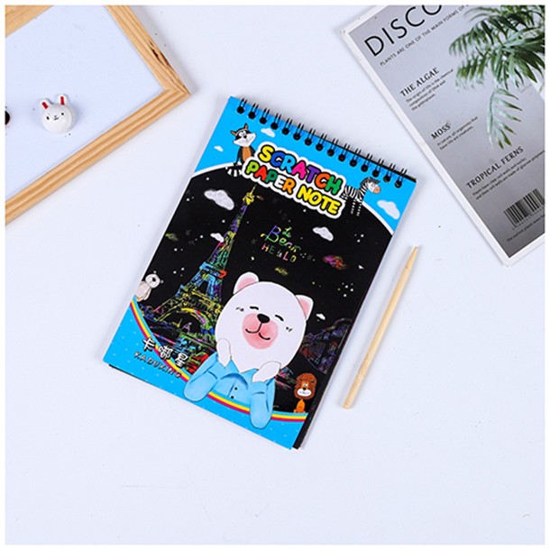 Children creative color painting Scratch painting doodle book Diy diy scratch paper puzzle toy magic