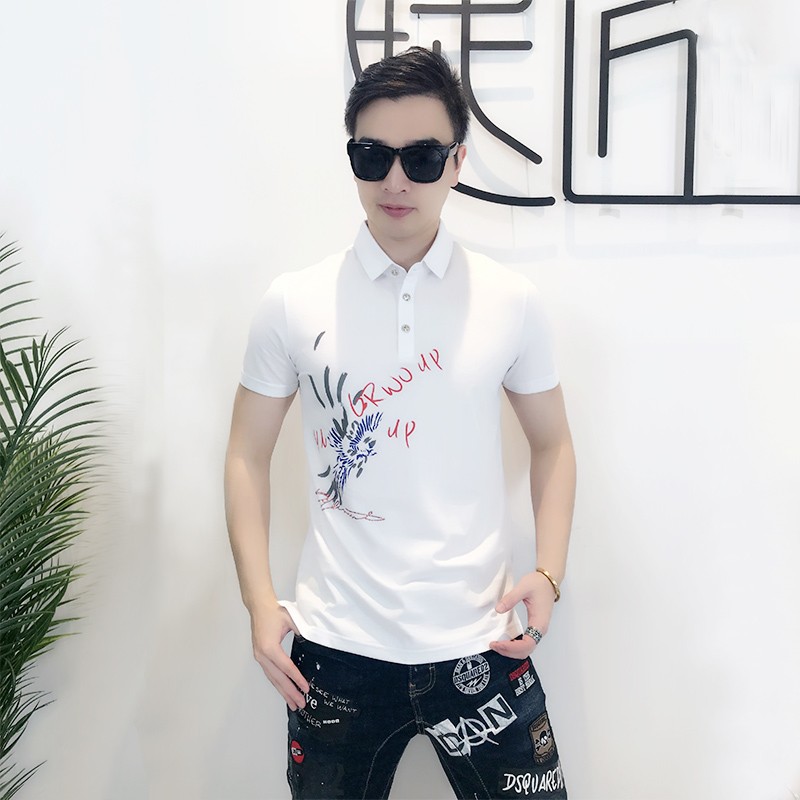 男子'人；s polo shirt欧洲流行标志day polo shirt带翻领棉质衬衫new slim男式运动鞋