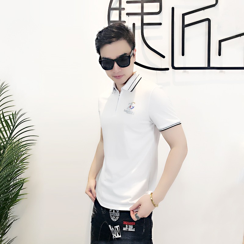 男子'人；s polo shirt欧洲流行标志day polo shirt带翻领棉质衬衫new slim男式运动鞋