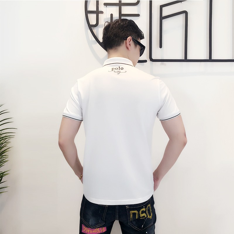 男子'人；s polo shirt欧洲流行标志day polo shirt带翻领棉质衬衫new slim男式运动鞋