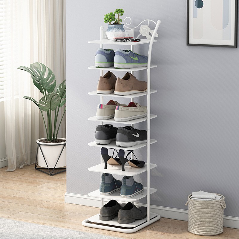 Simple shoe rack household door economical storage artifact multi-layer iron art shoe rack rack indo