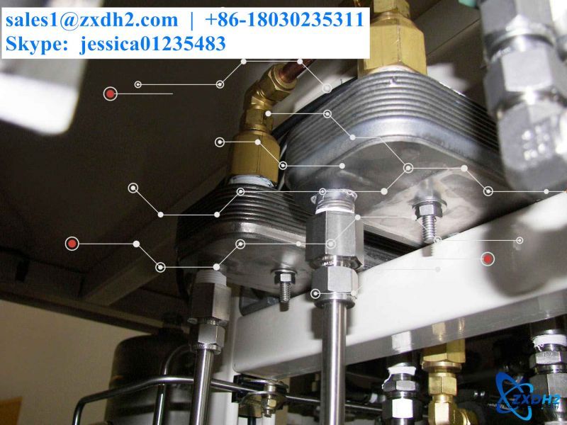 Alkali liquor cooler for hydrogen production by water electrolysis