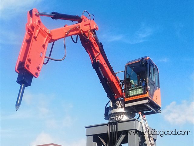 pedestal rock breaker boom system